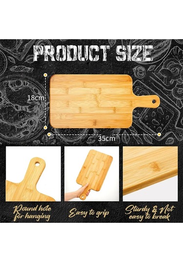 Liangmei Bambu Saplı Kesme Tahtası Büyük Ahşap Servis Tahtası -