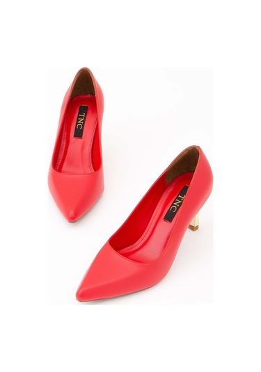 Tamer Tanca Kadın Vegan Kırmızı Stiletto Ayakkabı 911 225 Bn Ayk Y22 Kırmızı Cılt Kırmızı