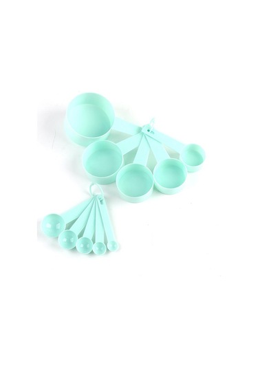 10 Adet/takım Mutfak Ölçüm Kaşığı Ölçüm Kapları Ölçüm Aletleri Taşınabilir Plastik Kahve Şeker Kepçesi Mutfak Aletleri Yeşil