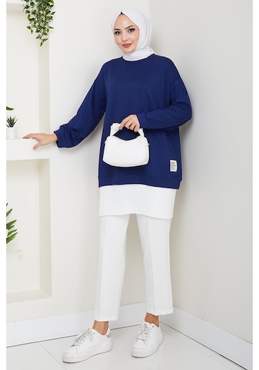 Arma Detay Piliseli Oysho Tunik 1627 - Lacivert Lacivert