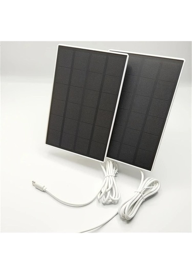Besthome1 Dream011 2x Beyaz 5v Güneş Paneli, 3x Düşük Voltaj Kamera/fan Şarj İçin 360 Döner Braket Type C Usb