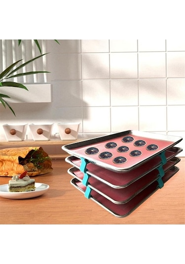 Ulzyvf Mavi Kurabiye Tepsisi Fırın Düzenleyicileri İçin 16 Adet Mavi