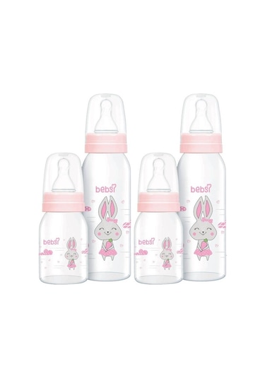 Bebsi Cam Biberon Seti Pembe 250ml+125ml 2 Li Set