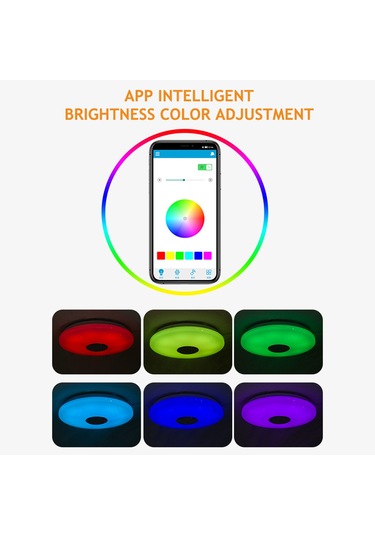 Sade Plafonyer Tavan Lambası Akıllı Uzaktan Kumanda Modern Plafonyer Çok Renkli