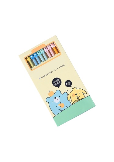 5 Çift Karikatür Çubuk Sevimli Hayvan Tarzı Kaymaz Taşınabilir Çubuk Seti Ev Okulu İçin Diğer