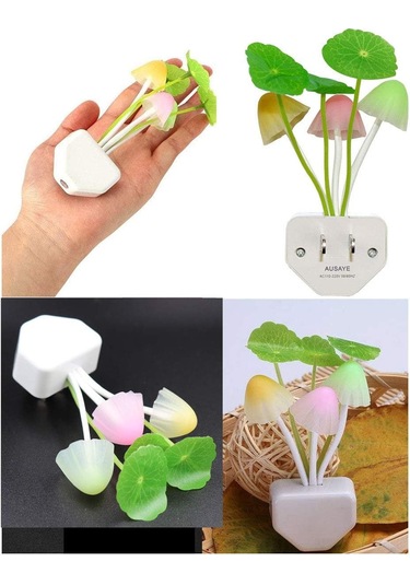 Jeehugo Led Otomatik Işık Sensörlü Renk Değiştiren Mantar Mavi Lambası, 110v-240v 0.2w, Çocuk Ve Yetişkinler İçin, Güneşin Batışında Açılır Güneşin Doğusunda Kapanır, Abd Şarj Ucu Diğer