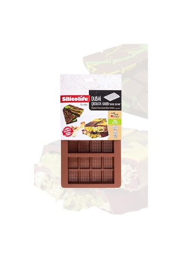 Dubai Çikolatası Kalıbı Silikon Çikolata Kalıbı 1 Büyük 1 Küçük 2'li Set Kahverengi