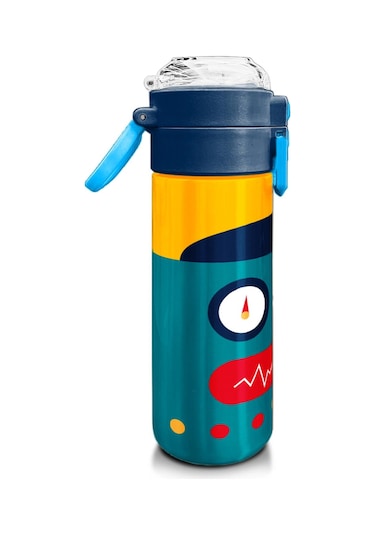 Coral High Kids Lacivert Çivit Robot Desenli Pipetli Ve Direkt İçim Çelik Termos 500 Ml 31918 Lacivert