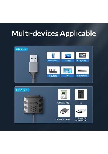 Novahub Orıco Uts1 Usb 3.0 2,5 Sata Hdd Adaptörü, Silikon Kılıflı Kablo Uzunluğu: 1m
