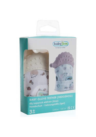 Babyjem Bebek Diş Kaşıyıcı Eldiveni Kirpi Ekru