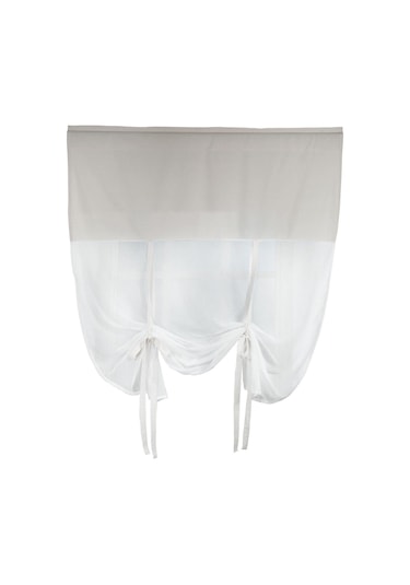 Naturel Potlu Tül Perde Retro Krem Krem