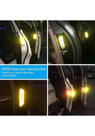 Beyaz Yansıtıcı Araba Kapı Etiket Güvenlik Açılış Uyarı Reflektör Bant Çıkartması Oto Araba Aksesuarları Dış İç Reflektör Ysl
