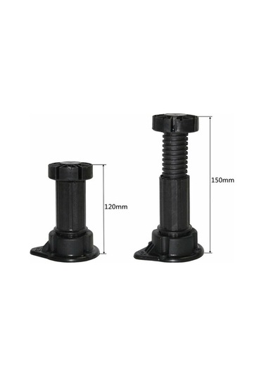 Novahub 12 Ayarlanabilir Dolap Ayakları Seti - 120-150mm Yükseklik, Plastik, Dayanıklı, Mobilya Ayağı Klipsli -