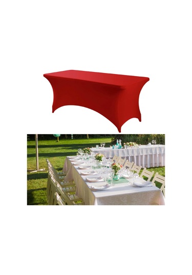 Homyl Katlanır Masa Için Örtüsü Spandex Satıcı Düğün Doğum Günü Kırmızı