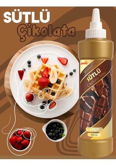Sütlü Çikolata Sos - Waffle & Krep & Pankek & Tatlı & Dondurma & Kruvasan Sos - 900 Gr