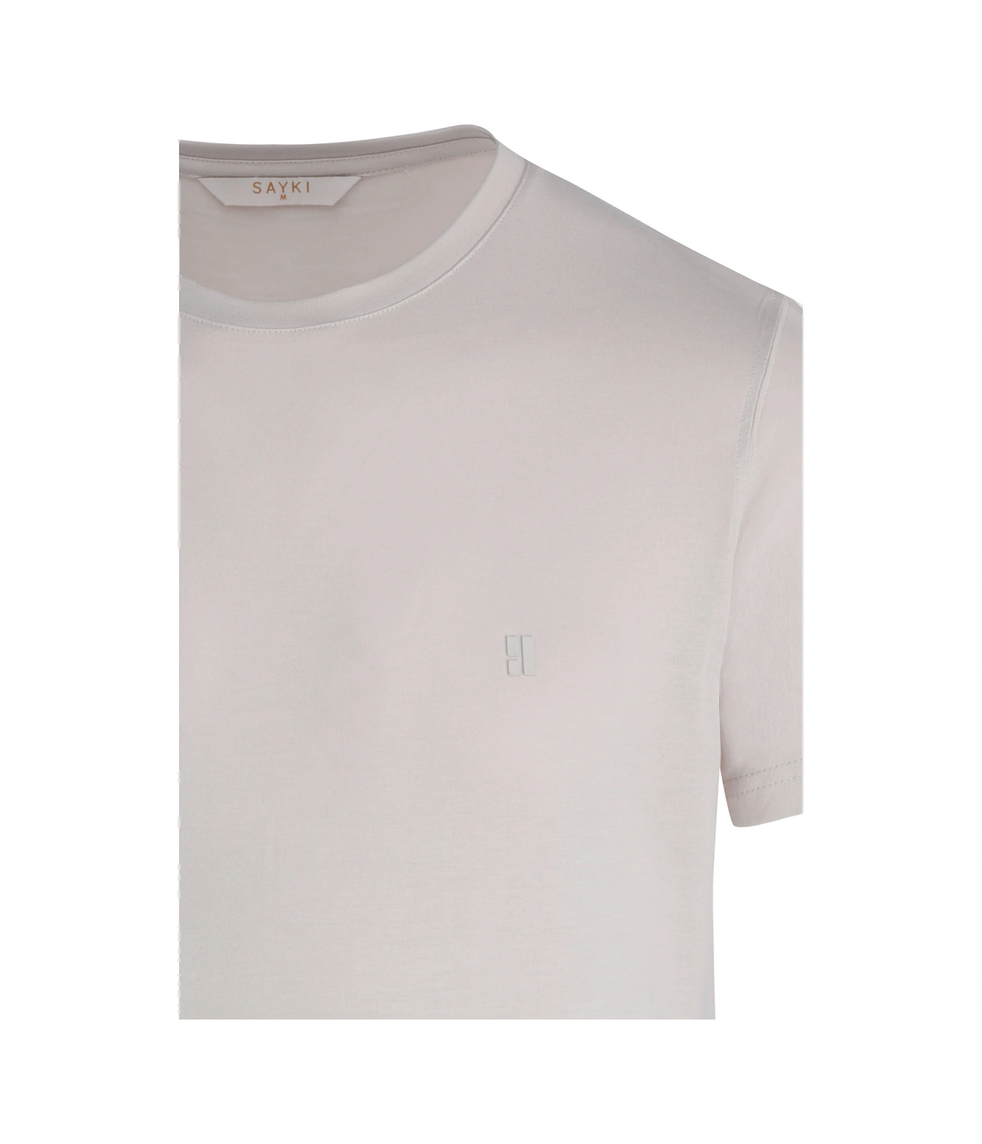 Ekru Regular Fit Bisiklet Yaka Tişört 453419