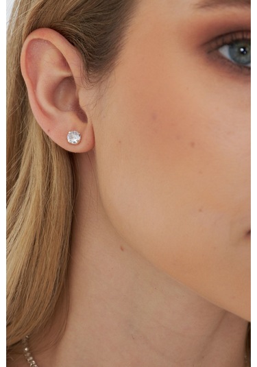 Lesa Wear Pırlanta Görünümlü Zirkon Taşlı Zarif Takı Seti Gümüş