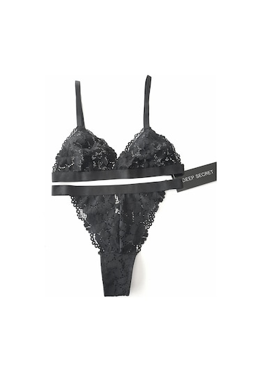 Deep Secret Siyah Full Dantel Bralet Takım Ds20095brt 001