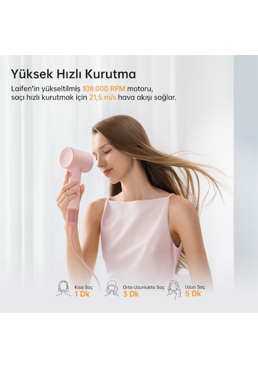 Laifen Se 2 Saç Kurutma Makinesi - Pastel Pembe