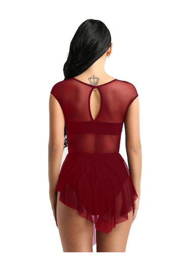 Şarap Kırmızısı Kadın Lirik Modern Bale Dans Elbise Asimetrik Şeffaf Örgü Tutu Etekli Leotard Şarap Kırmızısı Şarap Kırmızısı Kadın Lirik Modern Bale Dans Elbise Asimetrik Şeffaf Örgü Tutu Etekli Leotard Şarap Kırmızısı