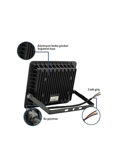 Şanled 300w 24.000 Lümen 6500k Beyaz Işık Smd Led Projektör 4'lü