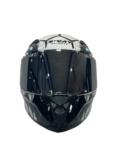 Sway Sw-820 Beast Full Face Kapalı Kask Beyaz - Kırmızı - Siyah