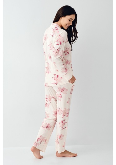 Pierre Cardin Kadın Krem Gömlek Pijama Krem