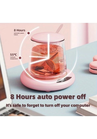 Willowhaven Beyaz Dairesel Usb Kahve Isıtıcı: 3 Ayar, 24 Saat Isıtma, Seyahat Tipi