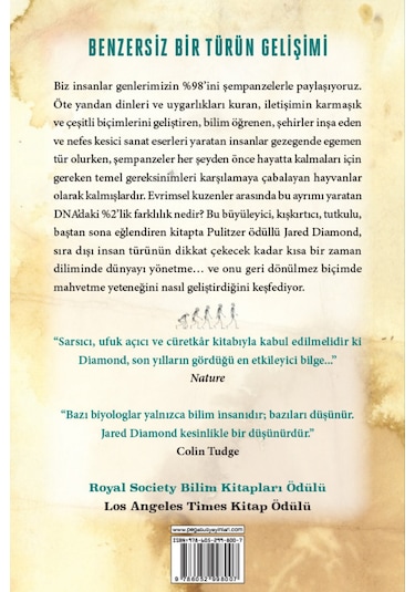 Üçüncü Şempanze: İnsan Türünün Evrimi Ve Geleceği (Ciltsiz) - Jared Diamond