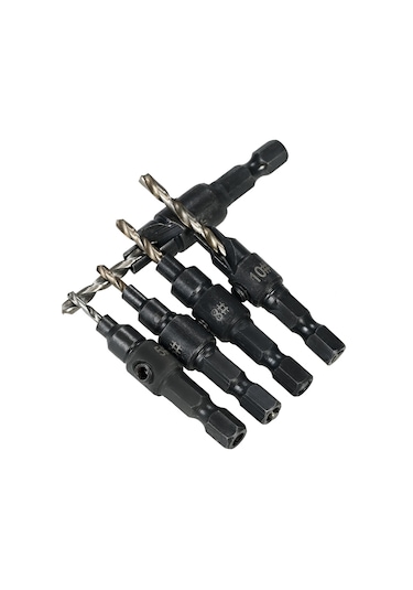 Youmex 5'li Hss Konik Matkap Uç Seti - Ahşap Ve Metal İşleme İçin 1/4" Altıgen Şaftlı Vida Yuva Açma Takımı