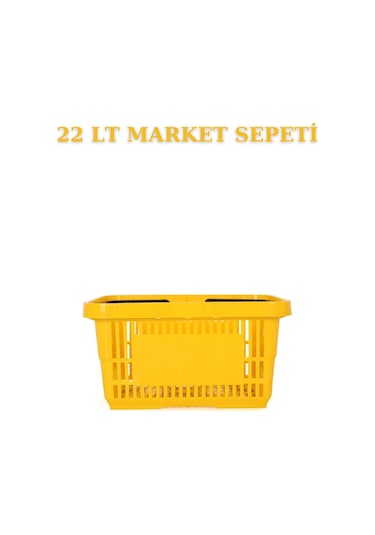 1 adet 22Litre Market ve Alışveriş Sepeti, Saplı Market Sepeti S