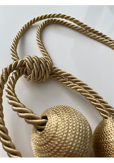 Modern Sarım 4 Toplu Braçol Kornişe Takmatik Ipli Tavan Perde Aksesuarı Gold