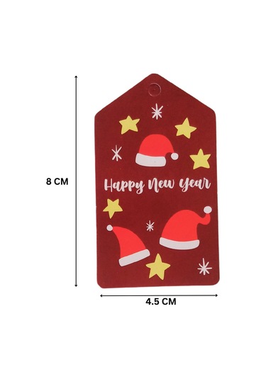 Yılbaşı Noel Şapka Temalı Hediye Etiketi, Yeniyıl Paketleme Kartı