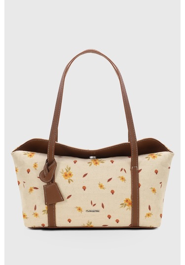 Papatya Desenli Kapaklı Bowling Omuz Çantası 270 Papatya Desenli
