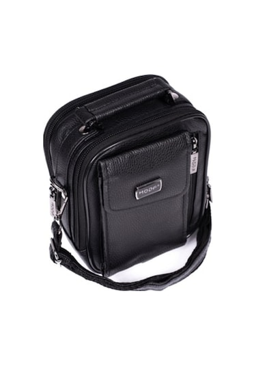 Moda Çanta Erkek Siyah Suni Deri Askılı Çanta Moda Bu-43