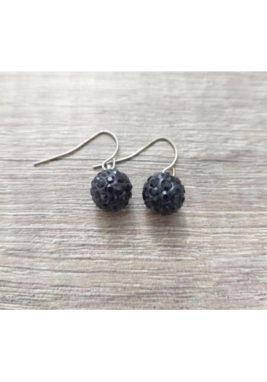 Hdmarketim Şambala Model Swarovski Taşlı Siyah Sallantılı Küpe Çok Renkli