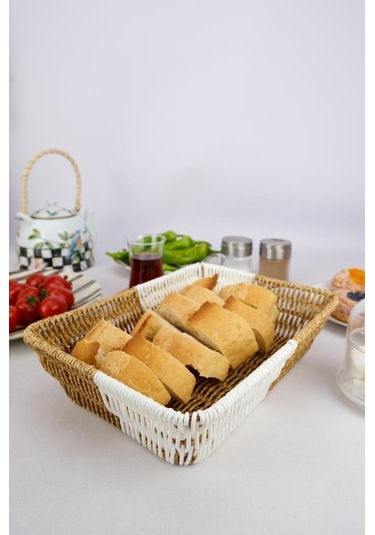 Digithome Rattan Ekmek Sepeti Dikdörtgen Ekmeklik 28 Cm Kahverengi G/16 C1-1-289 Kahverengi