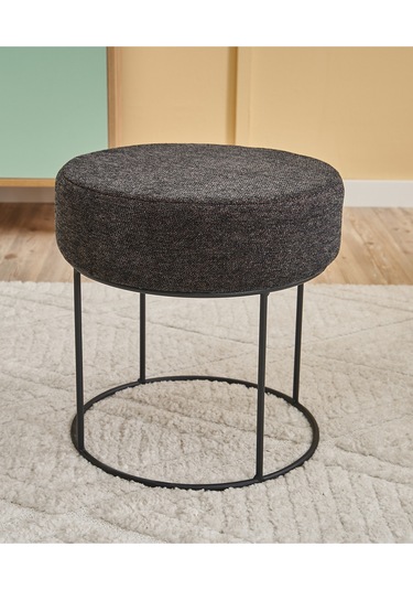Favora Moon Steel Ayaklı Puf - Antrasit - Bakır Antrasit - Bakır