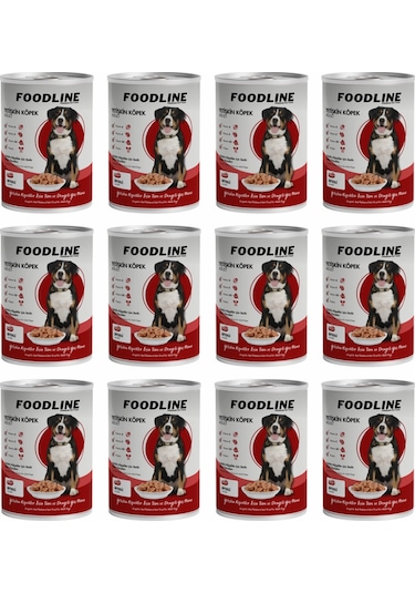 Foodline Biftekli Yetişkin Köpek Konservesi 12 x 400 G