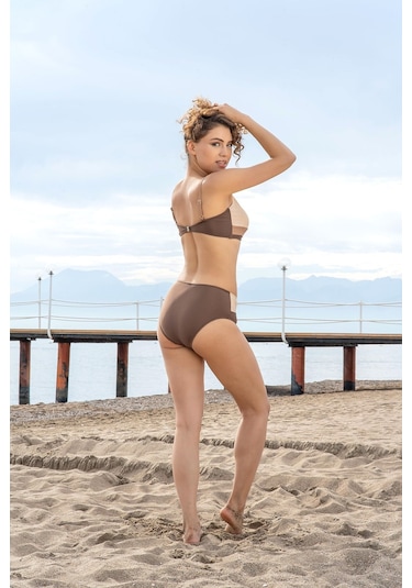Markahit Ruko Üç Renkli Bikini Krem Kahve