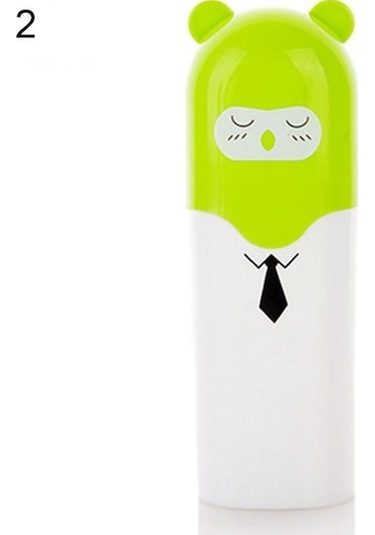 Novahub Yeşil Taşınabilir Sevimli Karikatür Seyahat Diş Fırçası Diş Macunu Havlu Saklama Kutusu Kapaklı Yeşil Yeşil