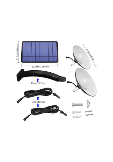 Exeo Solar LED Aydınlatma Güneş Enerjili 2 li Lamba Beyaz Işık