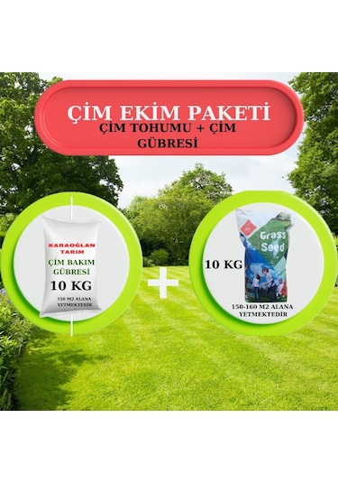 İthal 7 Karışımlı Çim Tohumu - 10 Kg + Ekim Öncesi Çim Gübresi -