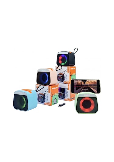 Platoon Pl-4451 Sd Usb Girişli Bluetooth Rgb Işıklı Taşınabilir Kablosuz Hoparlör