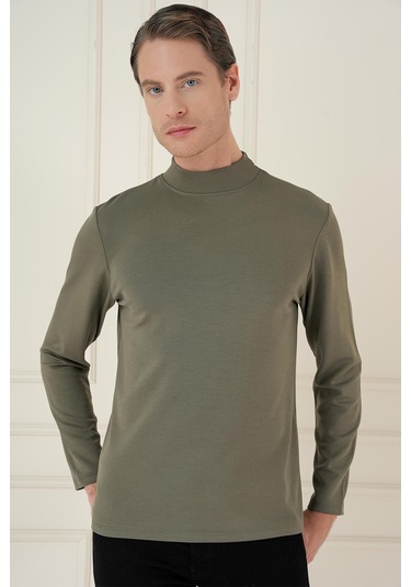 Ts 894 Slim Fit Haki Spor T-shirt Haki