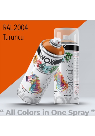 Wox Akrilik Sprey Boya, Ral 2004 Turuncu 400 Ml.