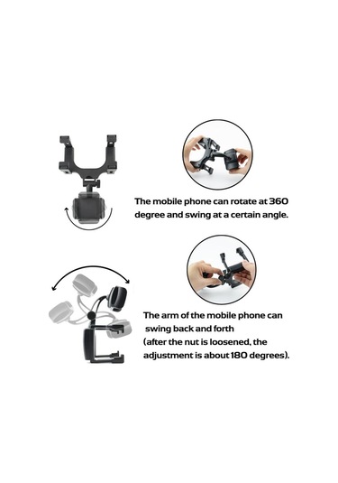 Springsun Evrensel Araç Telefon Tutucu - 360 Ayarlanabilir, Gösterge Paneli/ön Cam/dikiz Aynası Uyumlu Diğer