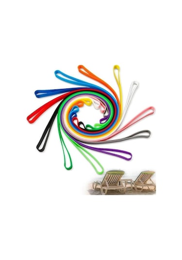 Bloomnest 12 Adet Plaj Havlusu Bantları, Elastik Tutucu, Sandalye Klipsleri, Renkli Havlu Bandları - Altın/siyah Altın - Siyah