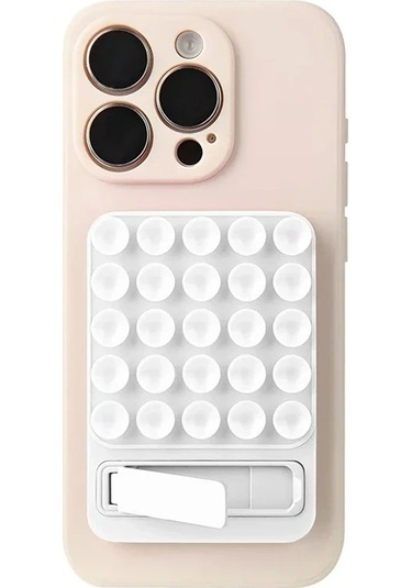 Goldenqian Cep Telefonu Tutucu İphone 16 15 14 Pro/max Xiaomi Masaüstü Katlanır Etiket Braketi Çok Fonksiyonlu Vantuz Ayna Standı White White