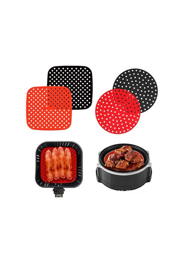 Youmex Ev Kullanıma Uygun 8.5 İnç Siyah Silikon Hava Fritöz衬垫 - Tekrarlı Kullanımlı, Dayanıklı Ve Kolay Temizlenir Aksesuar